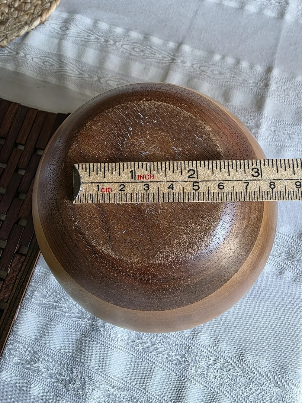 Vintage-Style Turned Wood Vase Two-Tone Boho Sculptural Vessel